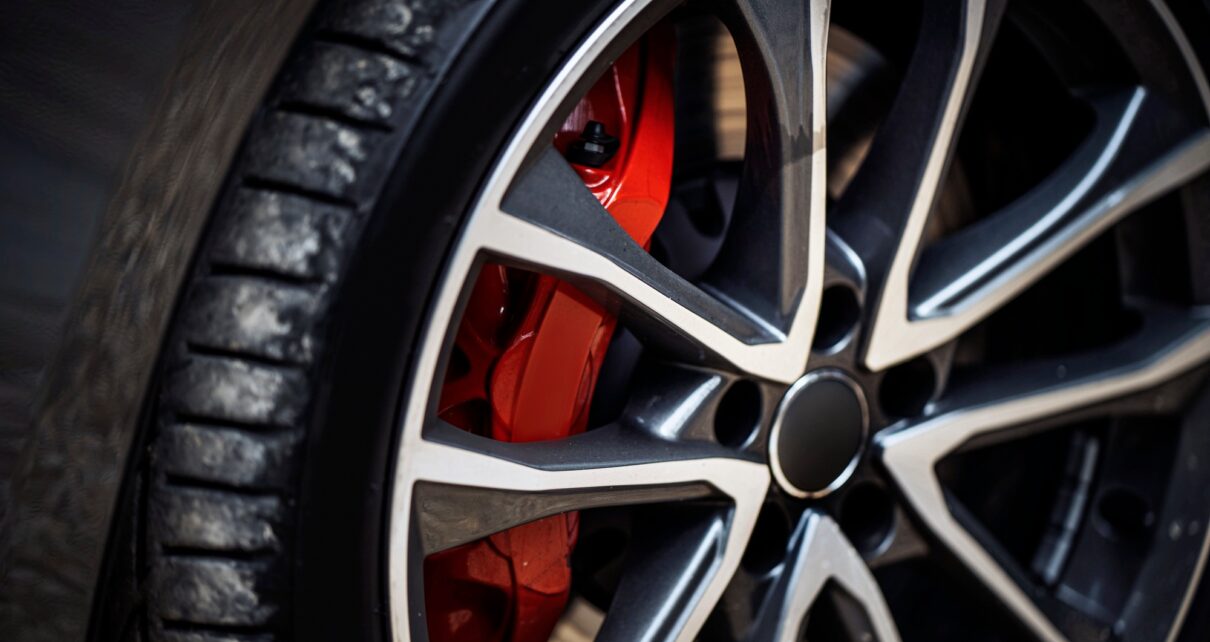 Car wheel close up
