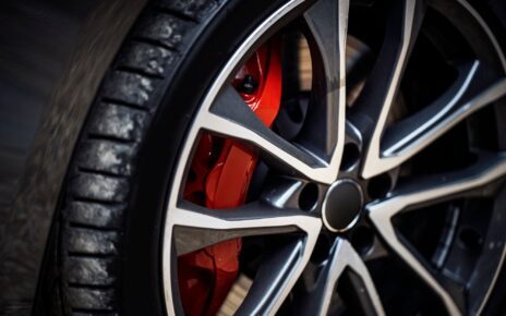 Car wheel close up