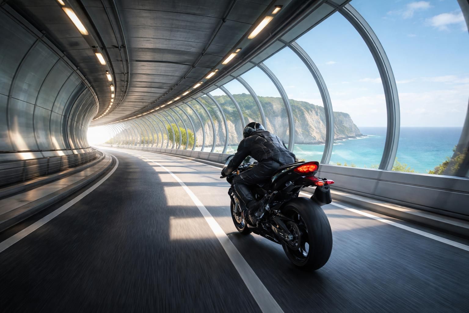découvrez une aventure unique en moto à travers le tunnel sous la manche et profitez de paysages éblouissants tout au long du trajet.