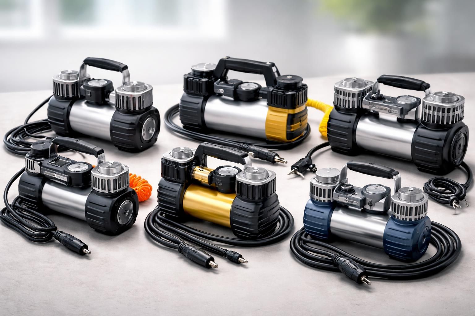 découvrez notre comparatif des mini compresseurs à air pour véhicules, du format 12v au 220v, pour choisir l'appareil adapté à vos besoins de gonflage efficace et rapide.